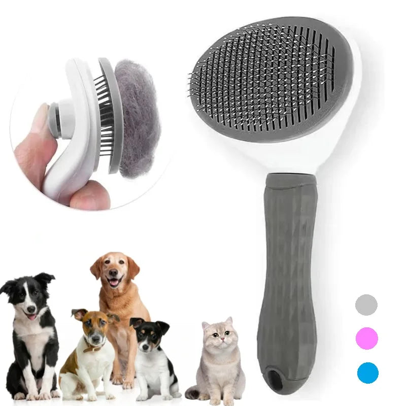 Self Cleaning Pet Hair Removal Comb For Dog And Cat Pet Grooming Hair