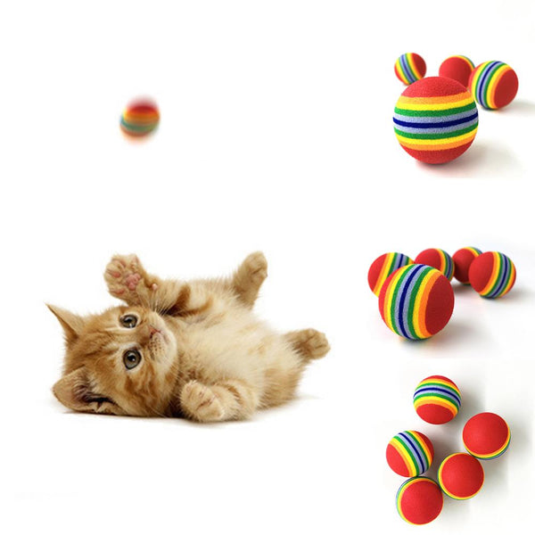 Colorful Pet Rainbow Foam Fetch Balls Training Interactive Dog Funny Toy - Pet Wonders