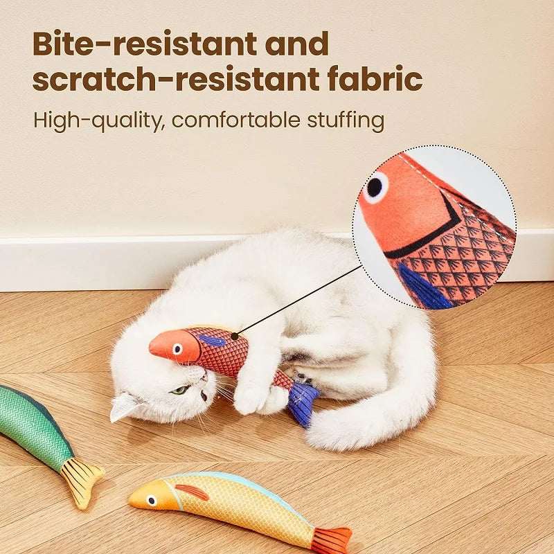 3D Simulation Fish Goldfish Interactive Sounding Cat Chew Bite Plush Toys - Pet Wonders