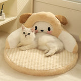 Deep Sleep Warm Pet Cushion for Small Cats Dogs with Pillow - Pet Wonders