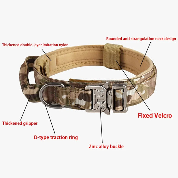 Tactical Dog Collar Metal Buckle