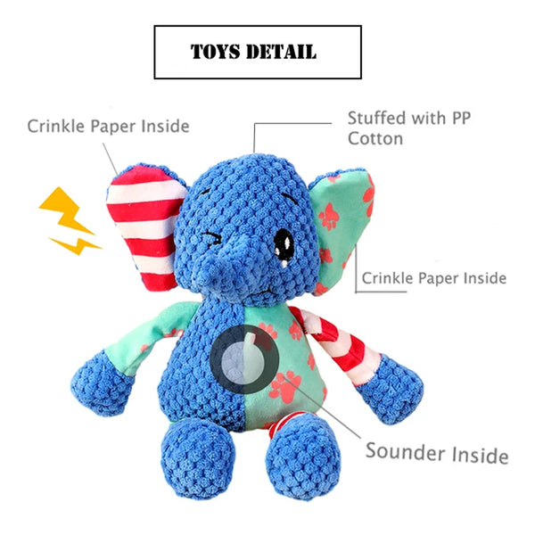 Splicing Style Pet Plush Animals Bite Resistant Interactive Squeaky Pet Toys - Pet Wonders