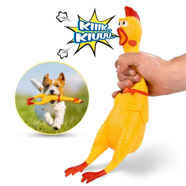 Funny Cartoon Rubber Screaming Chicken Big Dog Puppy Interactive Chewing Toys - Pet Wonders