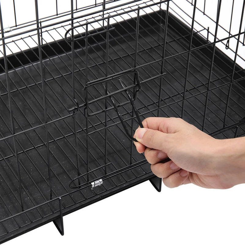 Extra Large Wire Dog Crate with 2 Doors and Tray