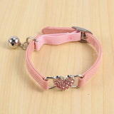 Heart Charm And Bell Cat Elastic Adjustable With Soft Velvet Material Collar - Pet Wonders