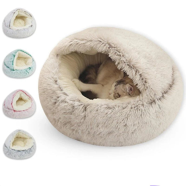 Cat Bed Mattress Warm Soft Plush Pet Bed with Cover Round For Cat - Pet Wonders