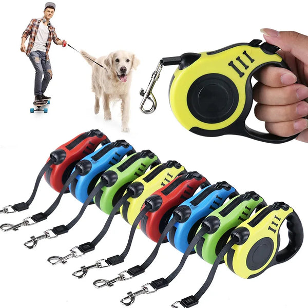 3 & 5 Meters Retractable Rope & Belt Automatic Flexible Leash For Pets - Pet Wonders