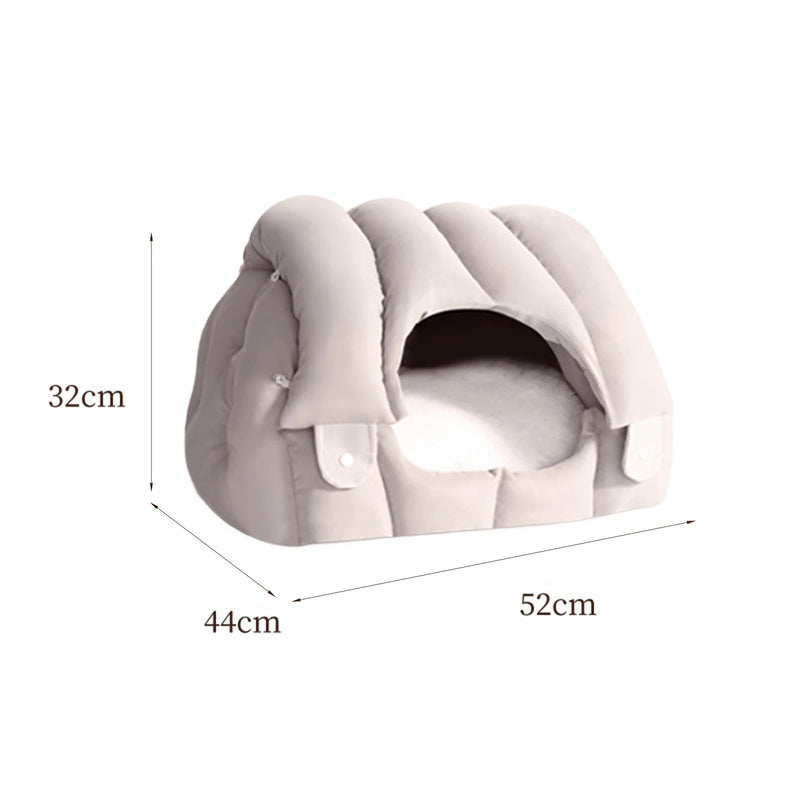 Dual purpose arched fully enclosed and warm, soft and comfortable bed For Cats - Pet Wonders