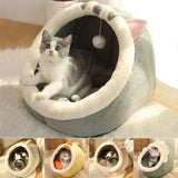 Nest Round Sleeping Cave Kitten Beds With Basket & Lounger Cushion - Pet Wonders