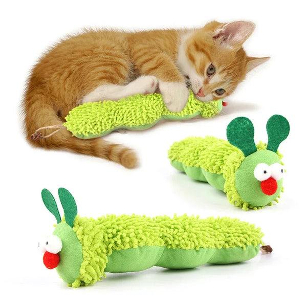 Cat Chew Caterpillar Catnip Molar Cat Teaser Interaction Toy - Pet Wonders