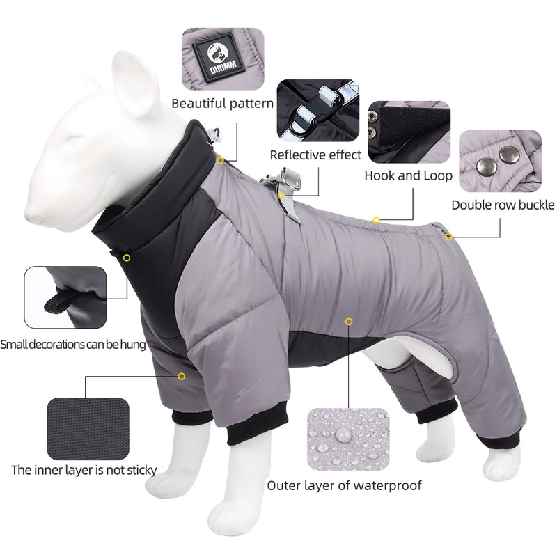 Winter Warm Thick Dog Jacket Waterproof