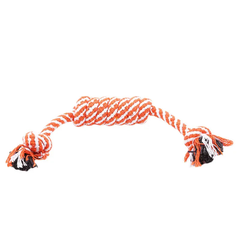 Durable Braided Bone Chewing Rope Colorful Cotton Knot Toys