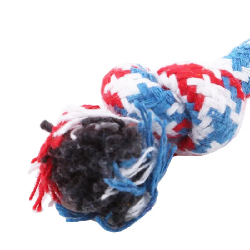 Durable Braided Bone Rope Chewing Colorful Cotton Knot Toys For Puppy - Pet Wonders