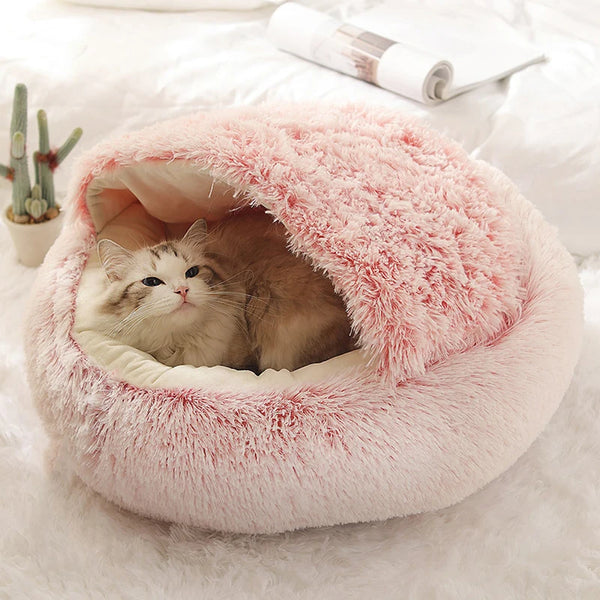 Cat Bed Mattress Warm Soft Plush Pet Bed with Cover Round For Cat - Pet Wonders