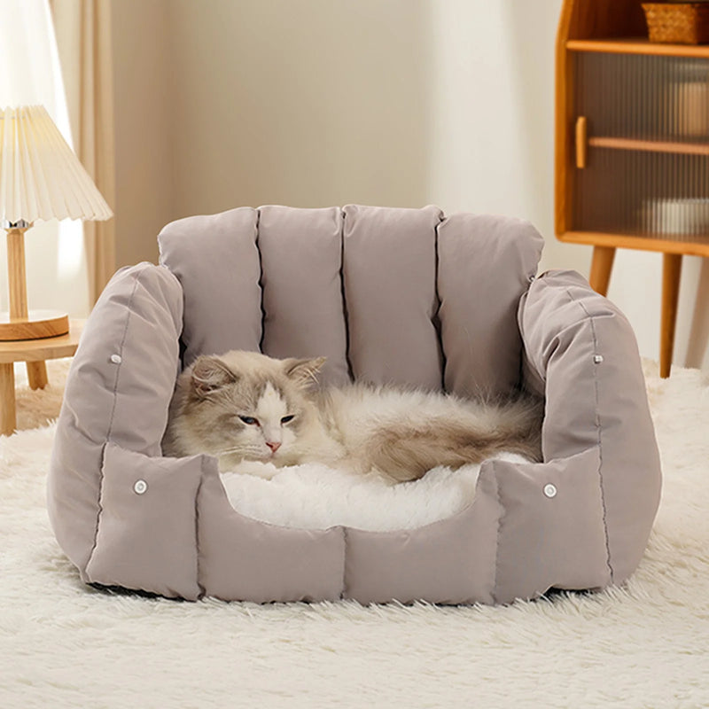 Dual purpose arched fully enclosed and warm, soft and comfortable bed For Cats - Pet Wonders