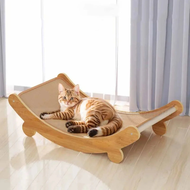 Wooden Scratching & Detachable Wear-resistant Pads Multifunction Cats Sleeping Bed - Pet Wonders