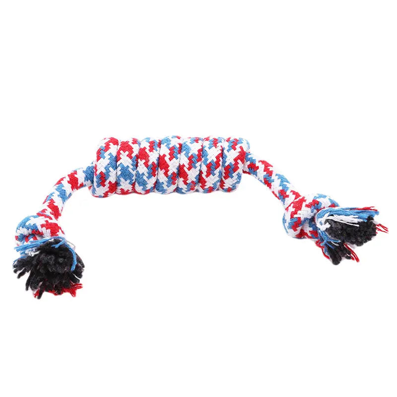 Durable Braided Bone Rope Chewing Colorful Cotton Knot Toys For Puppy - Pet Wonders