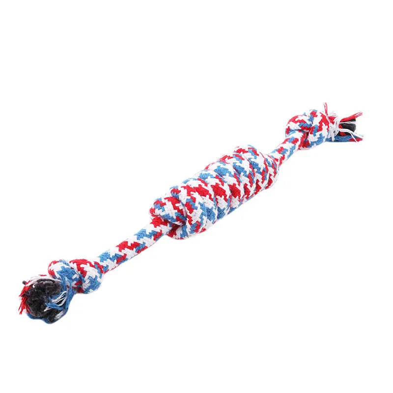 Durable Braided Bone Chewing Rope Colorful Cotton Knot Toys