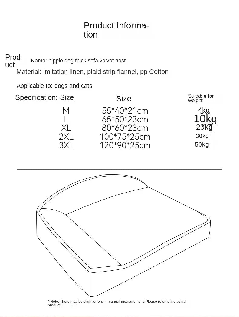 Luxury Winter Warm Large Dog Sofa Bed